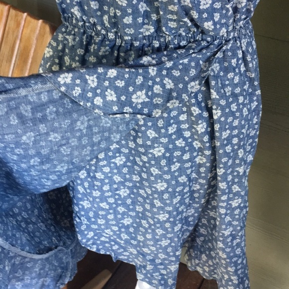 J. Crew Mercantile Floral Chambray Faux Wrap Dress - Picture 4 of 9